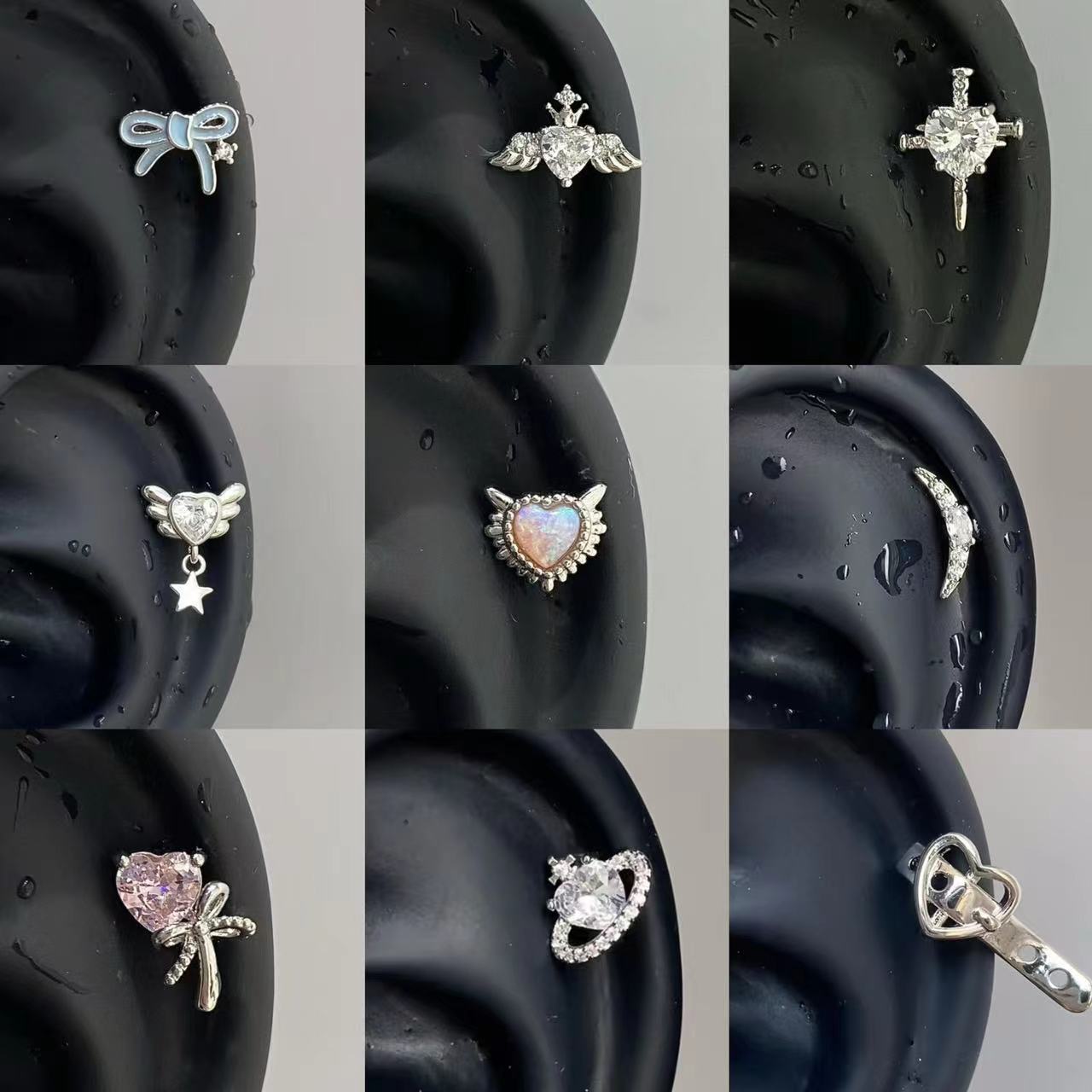 秋冬新款耳骨钉耳蜗钉钛钢洗睡免摘拧螺丝穿刺创意耳钉跨境