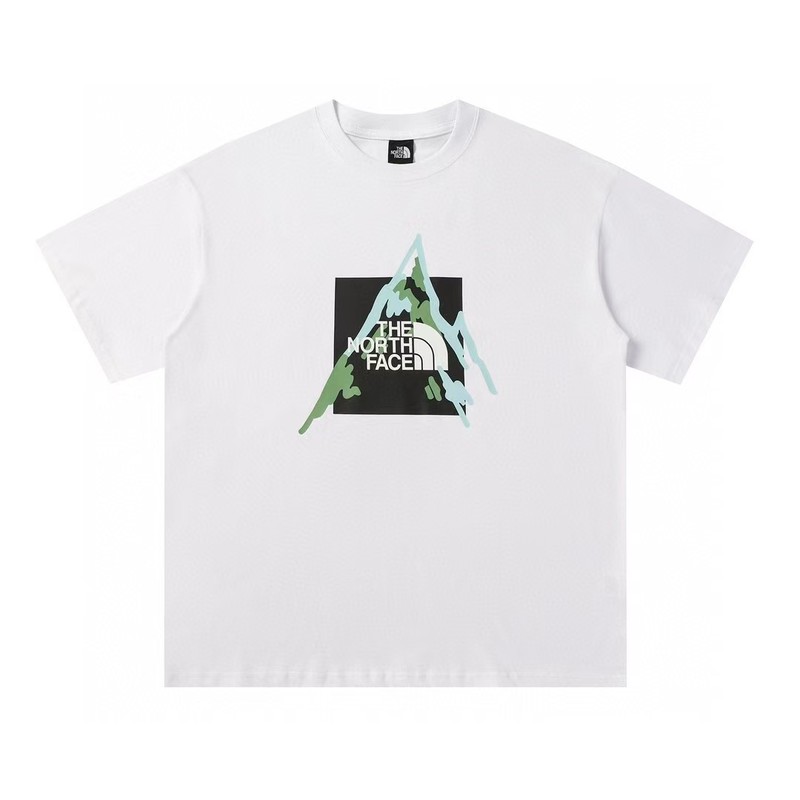 NTノースフェイスの純綿Tシャツの正しいバージョン、男性と女性用、カップル向けの同じスタイル、トレンディなプリント、幅広で多用途、カジュアル半袖|undefined
