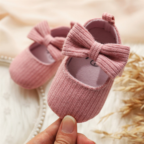 Hansheng 0-1 year old woolen baby girl shoes soft sole princess baby shoes bow tie toddler shoes baby shoes