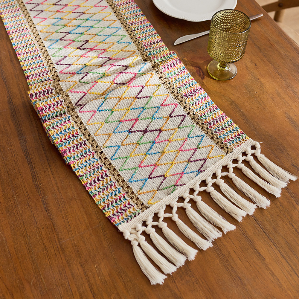 Tabla de lepra de algodón Bandera de soda Nudo pequeño fresco Salvia verde Fiesta decoración de mesa de té almohadilla de mesa