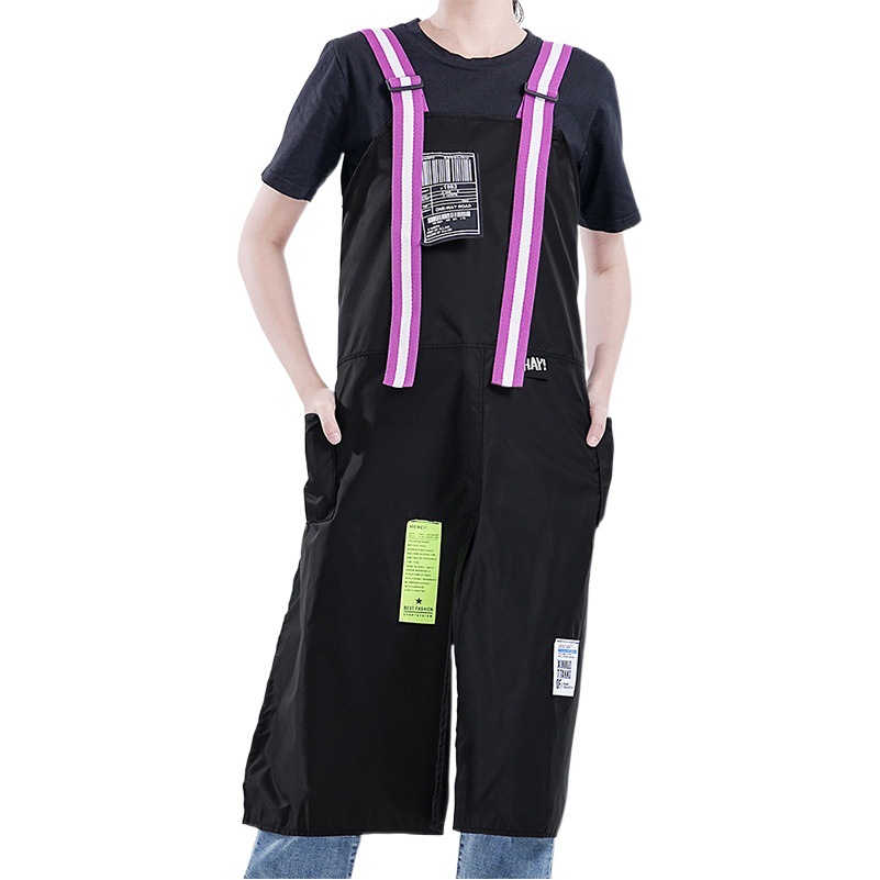 Delantal impermeable transfronterizo bifurcado blusa larga sin mangas nueva celebridad de Internet versión coreana de la marca de moda barbero ropa de trabajo delantal