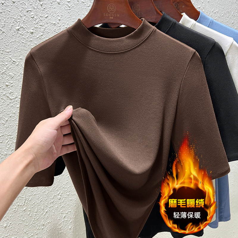 브라운 [스몰 스탠드 칼라 플러스 벨벳]