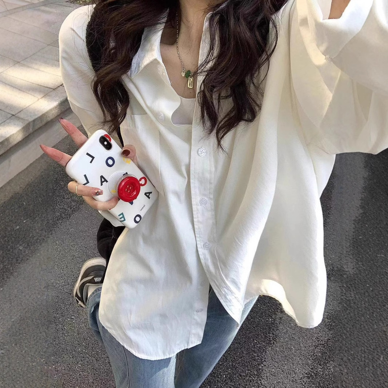 【Direct from Manufacturer - Customizable】Women's Spring/Summer Cardigan Casual Versatile Long Sleeve Shirt Casual Jacket