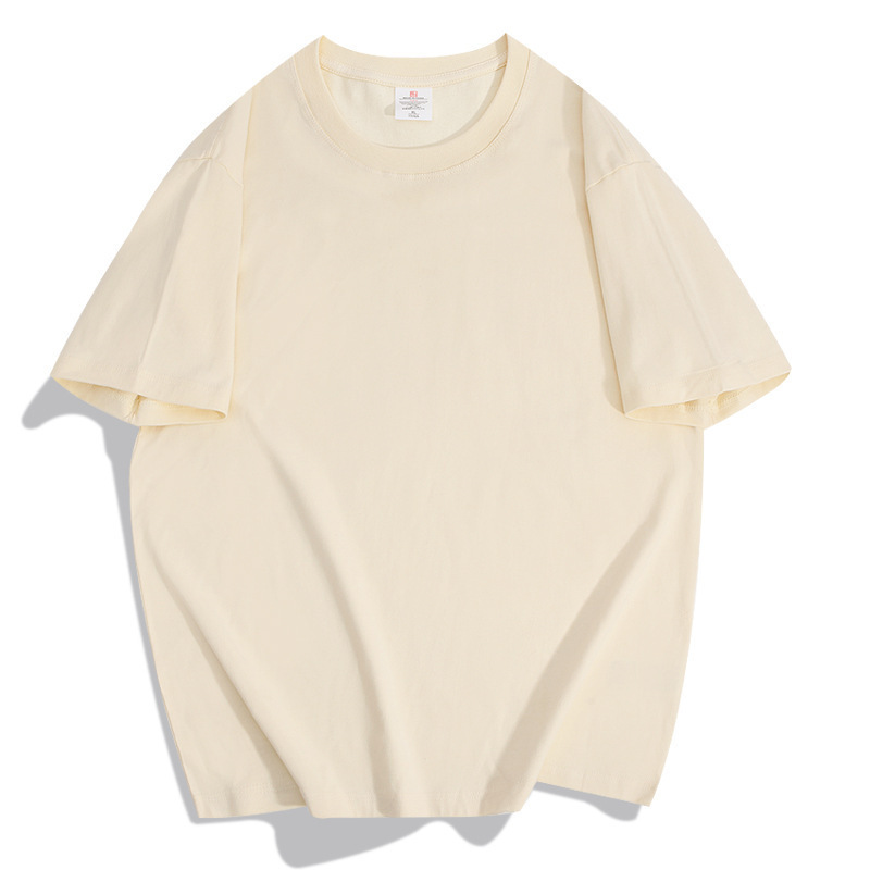 230 gramos de algodón pesado de verano camiseta de manga corta camiseta de color sólido suelta camiseta de fondo camiseta de moda camiseta blanca