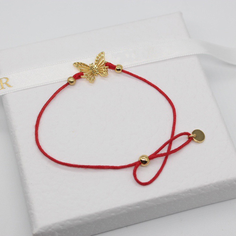 Unisex Hollow Bow Lucky Red Rope Female Light Luxury Retro Trend Personality Fashion Versatile Bracelet_voghion.com