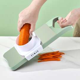 家用不锈钢切菜器厨房多功能蔬菜土豆刨丝器防滑手柄带护手擦丝器