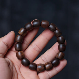 Authentic old material Fusen laterite agarwood drum beads bracelet 1.2 ㎝ × 17 submerged barrel beads men's and women's beads