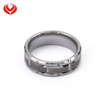 跨境欧美新款钨金钨钢戒指个性时尚电镀凹槽组合潮流情侣对戒批发