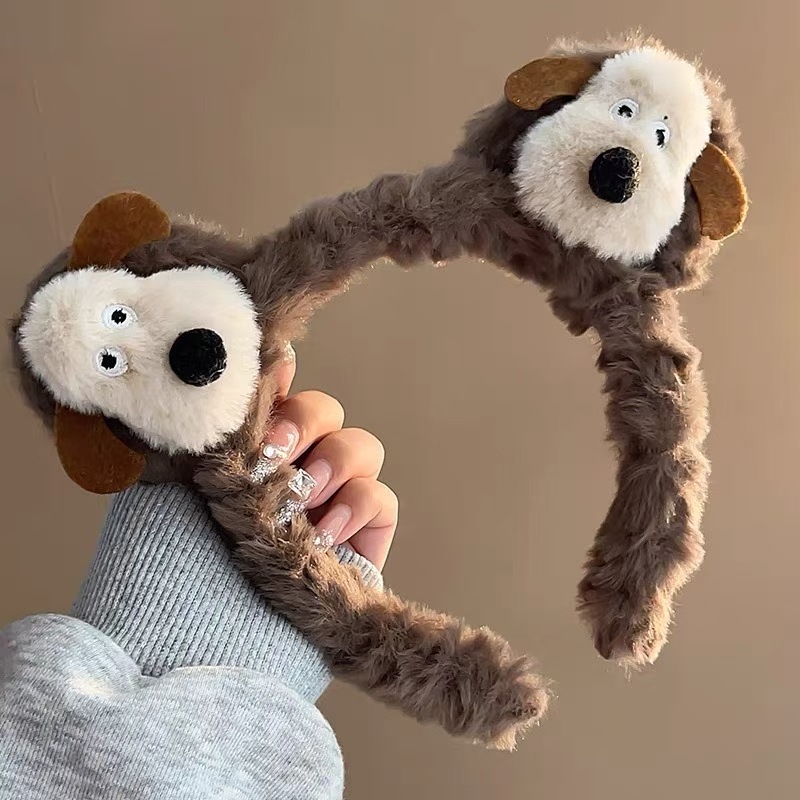 Otoño y invierno lindos estereoscópicos de peluche bandeja de cabello de dibujos animados orejas de gato orejas de conejo lavar la cara bandeja de cabello rojo al por mayor accesorios para el cabello