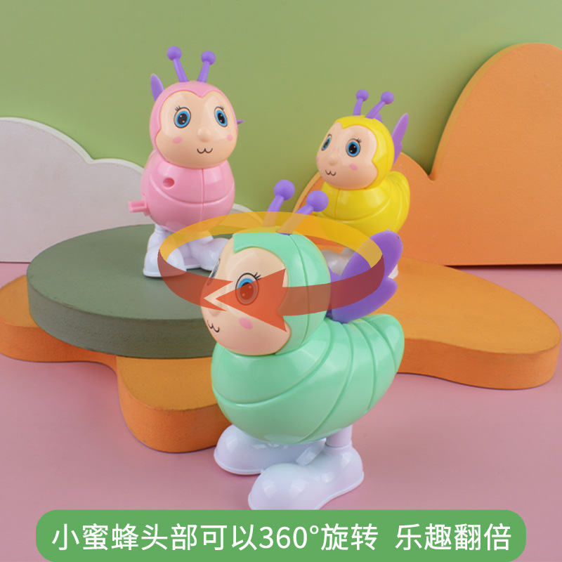 Cadena de juguete de salto de primavera abeja saltando nostálgico pequeño juguete de dibujos animados para niños pequeño puesto de animales al por mayor