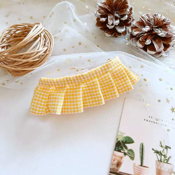 Yellow plaid half skirt