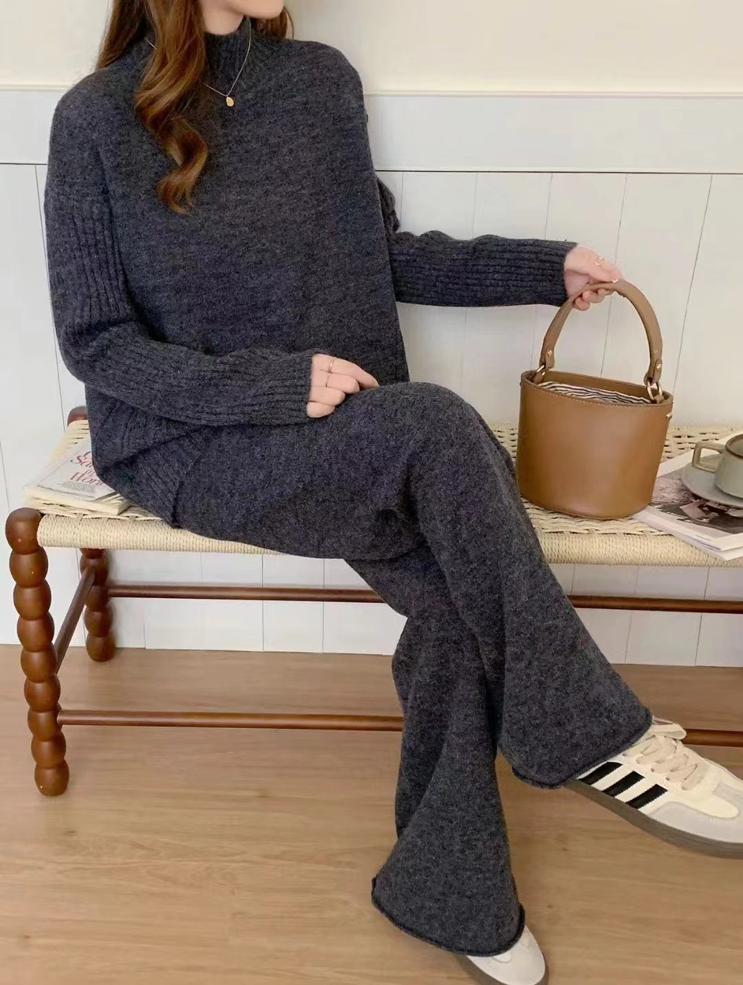 Casual Style Daily Women's Casual Solid Color Nylon Polyester Pant Co-ord Set Pants Sets