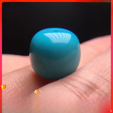 正宗天然原矿绿松石精工老型桶珠配珠湖北十堰松石散珠顶珠鼓珠算