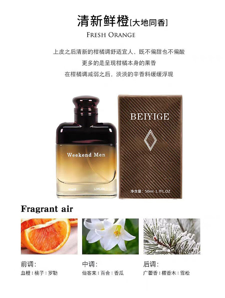 Perfume de hombre transfronterizo perfumes de fin de semana perfumes de hombre nicho fresco perfumes de madera colonia al por mayor