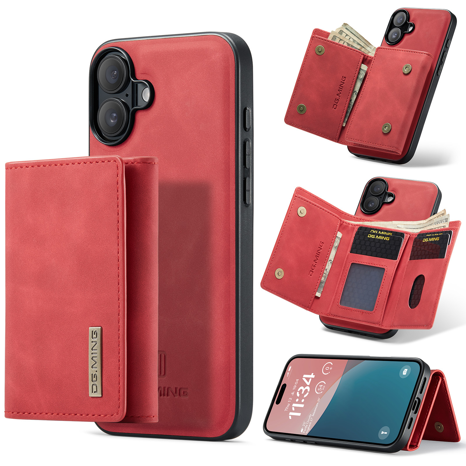 M1 per iPhone11 custodia protettiva magnetica con portafoglio per 11 Pro Max custodia magnetica con portafoglio diviso per telefono_voghion.com