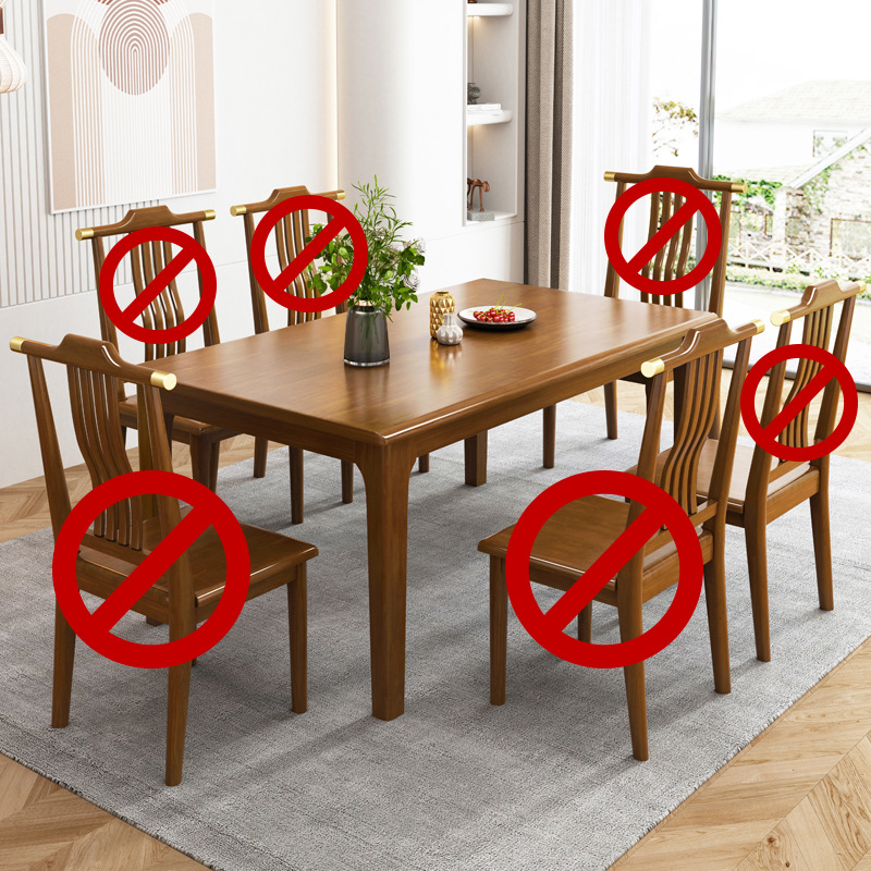 Mesa de comedor de nogal dorado