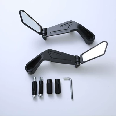Protective Rearview Mirrors for Motorcycles and Electric Scooters, Suitable for Ninebot, Niu, and Other Models, Anti-Fall Handguards, Wind-Cutting Mirrors (Motorcycle rearview mirror) - black-white-mirror