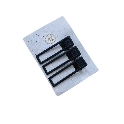 3-piece set of black simple frosted hair clips for summer broken hair bangs hair clips forehead side clips headwear bb clips for women