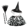 RS24404+silver green onion broom+red skull lace skull buckle witch hat