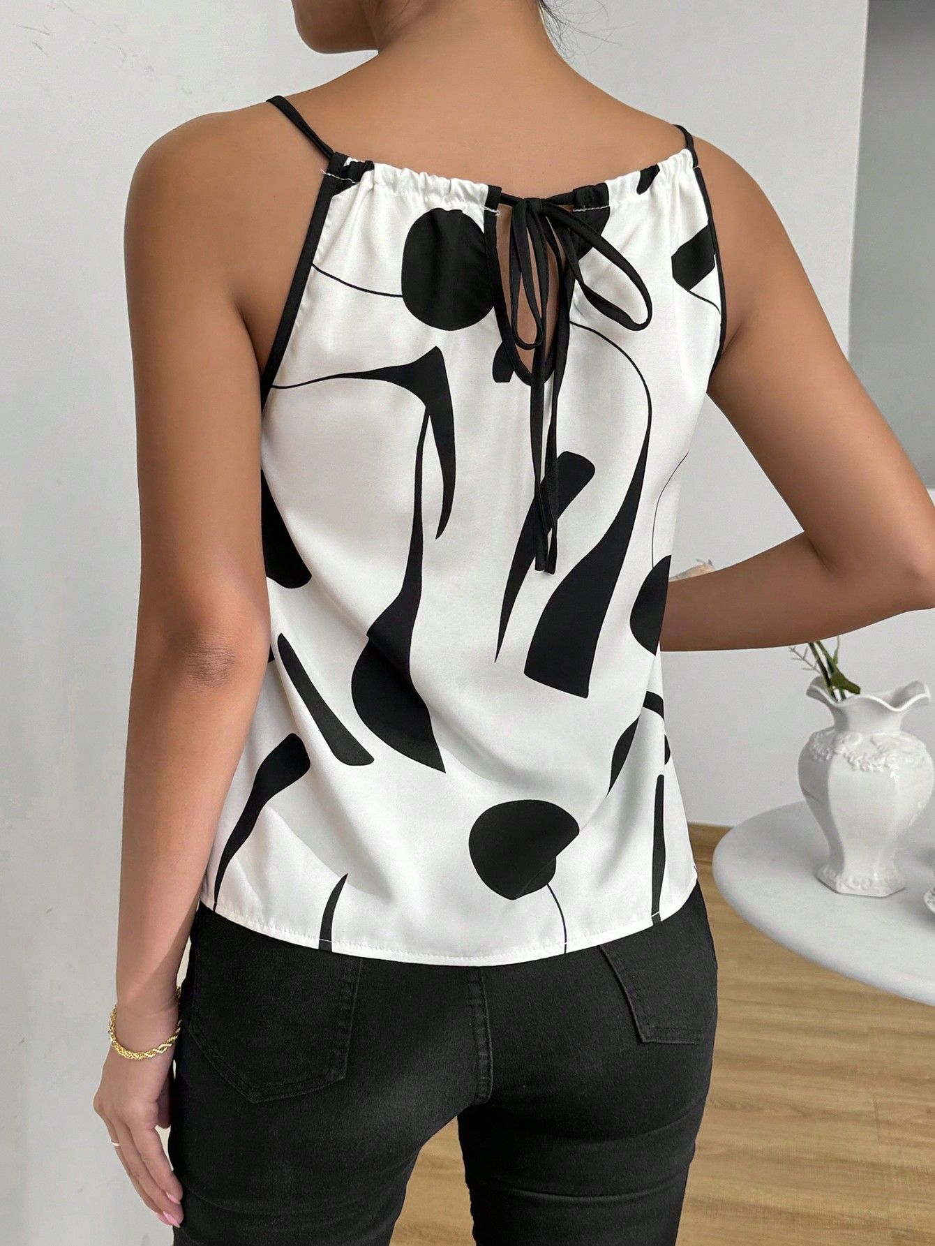 Summer Women's Round Neck Camisole Sleeveless Printed Vest T-Shirt Top Relaxed Everyday Wear Comfortable Feshion_ecoleips.com