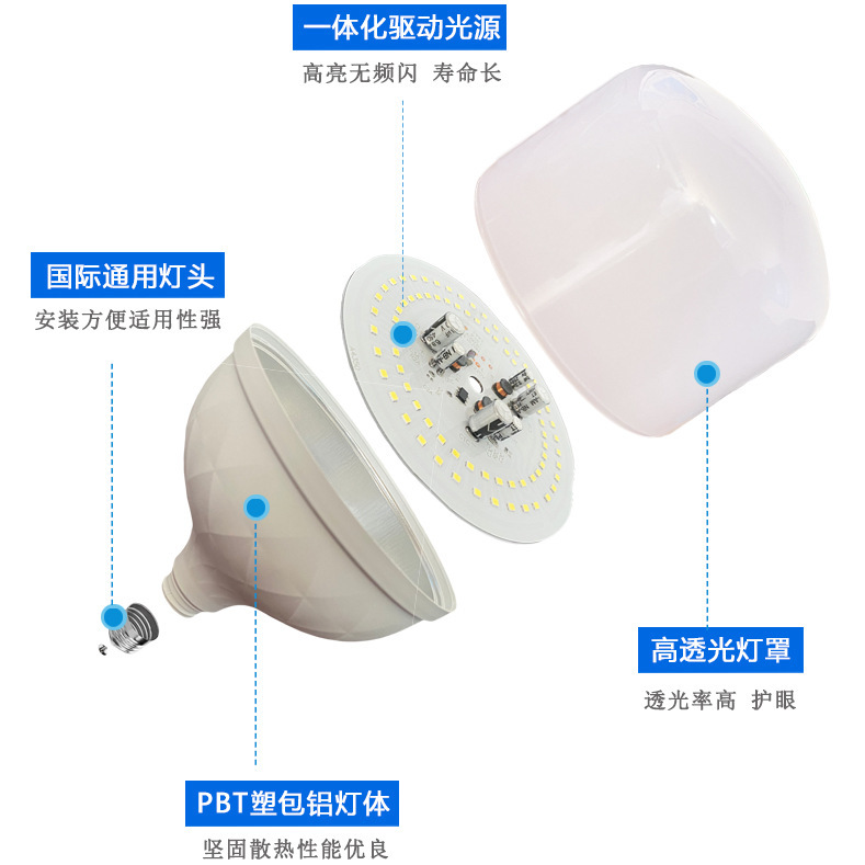 Led電球e27ねじ口省エネランプ白色光ダイヤモンド金ハイパワーledランププラスチックバッグアルミ電球卸売り|undefined