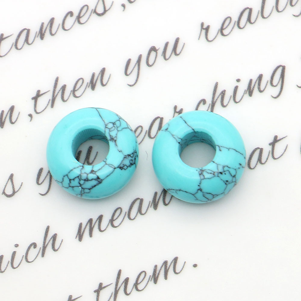 Pequeño anillo de piedra natural botón de seguridad de cristal DIY cuerdas de trenzado cuentas de pulsera collar accesorios colgante