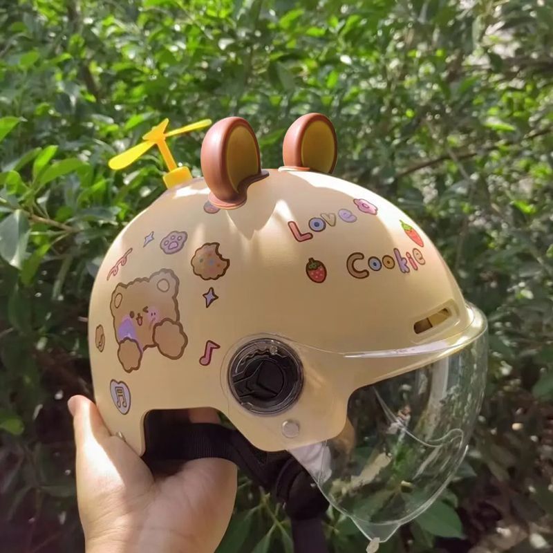 夏季男小号612岁幼儿女孩电动车头盔儿童安全帽岁岁中大童13到3一