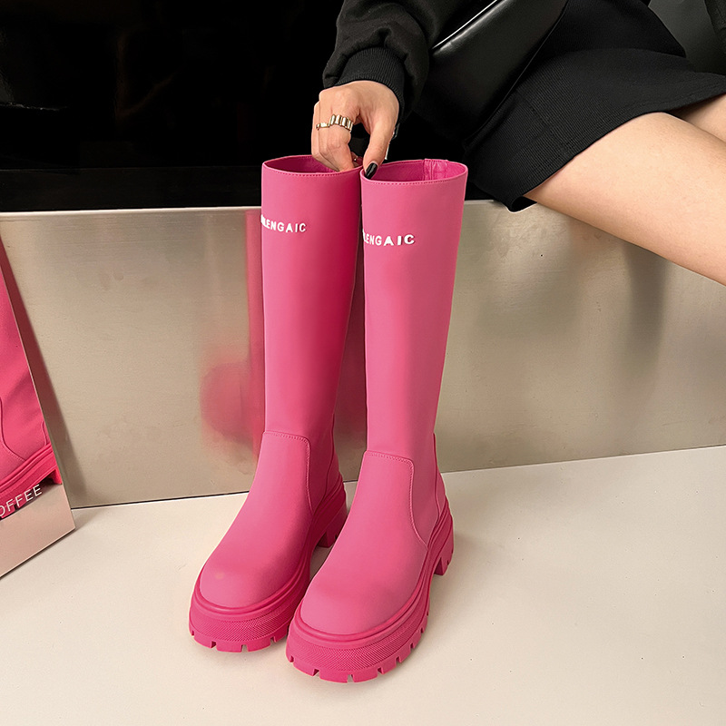 핑크 큰 튜브 벨벳