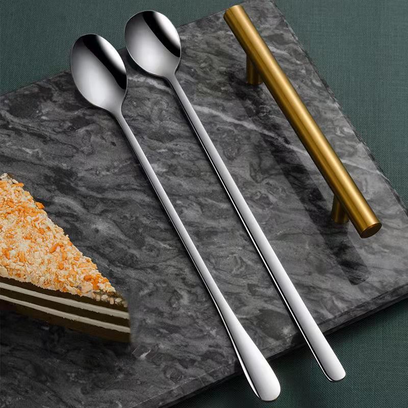 Lång omrörningssked i rostfritt stål för kaffe och honung_voghion.com