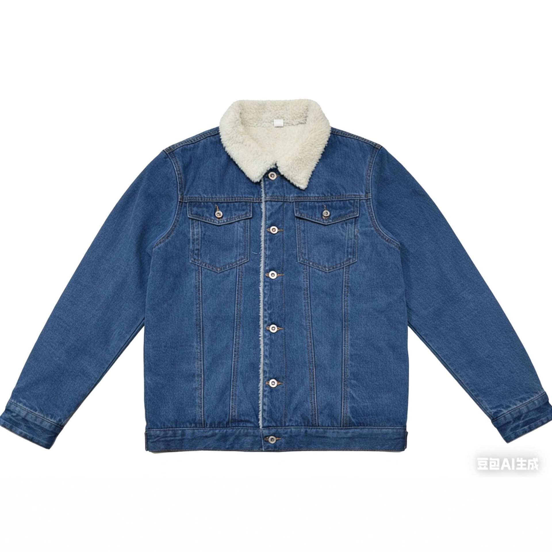 冬のシックなイミテーションラムウールデニムフリースジャケット メンズ 韓国風 トレンド スリムフィット 多用途 イケメンジャケット アウター トレンド