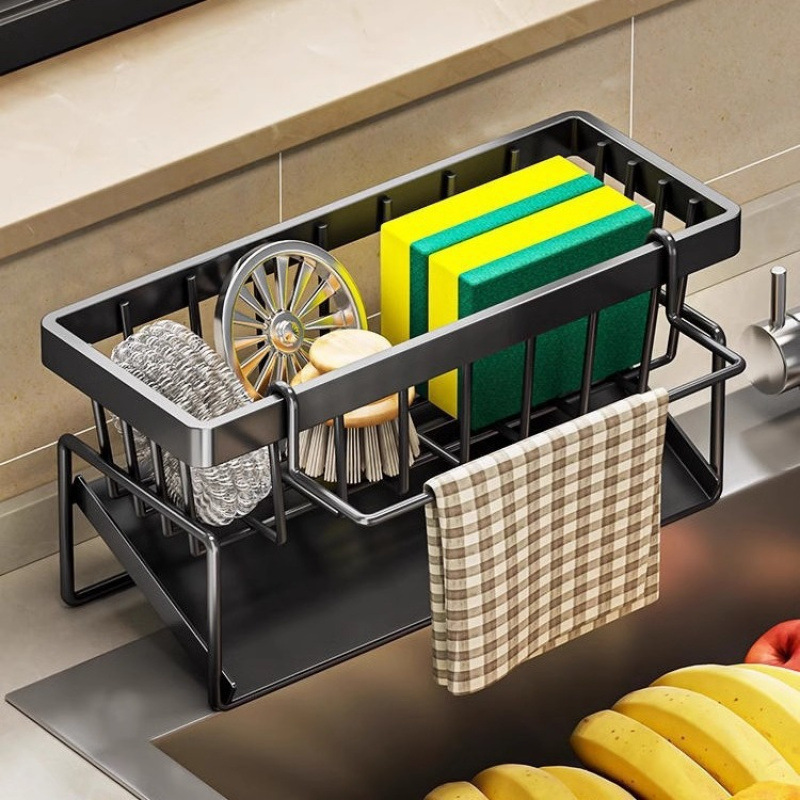 Kitchen Storage Rack for Cloth Organization, Drainage Rack, No-Drill Household Spice Rack, Sink Faucet Metal Rack Kitchen Storage Rack for Cloth Organization, Drainage Rack, No-Drill Household Spice Rack, Sink Faucet Metal Rack