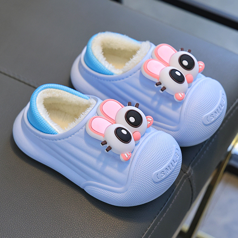 Zapatillas de algodón para niños otoño y invierno bolsas de niños y niñas zapatillas impermeables para padres e hijos zapatillas de algodón cálidas para el hogar
