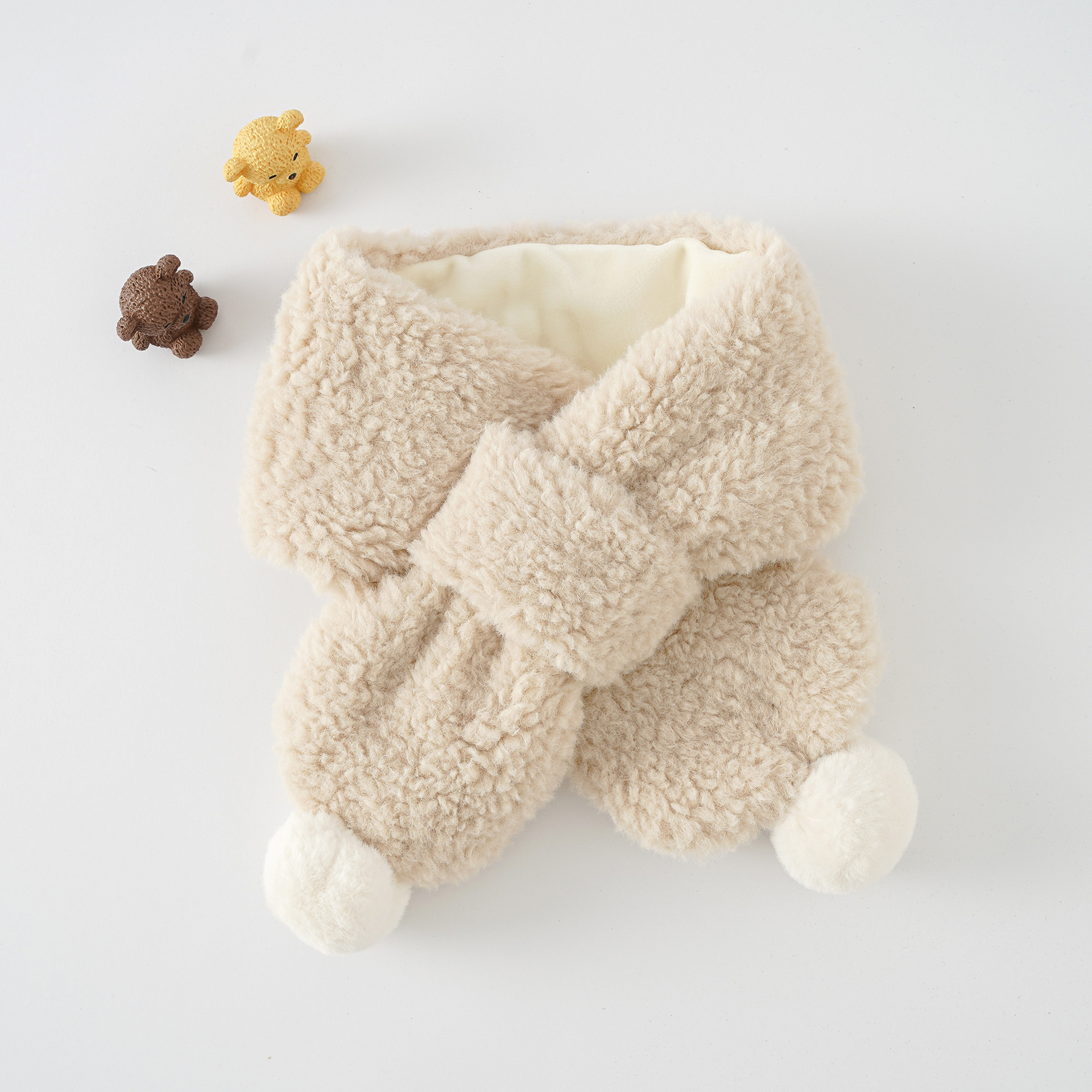 Bufanda DE LOS NIÑOS bola de la piel de otoño e invierno Niños Niñas bebé lindo cálido felpa bufanda moda coreana image 7