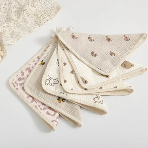 Korean style 4-layer pure cotton gauze square towel newborn baby towel baby supplies children's handkerchief face wash small square towel