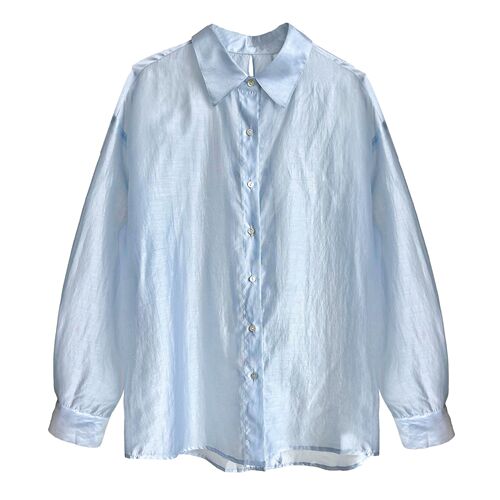 Luo Xi Modern Chinese Style Disc Button Split Strap Sun Protection Shirt for Women Summer Lightweight Tencel Loose Fit Top 7078