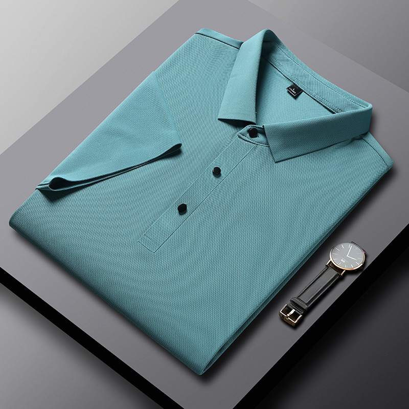 Hielo de manga corta Polo hombre nuevo grupo ropa de trabajo camiseta de manga corta Hielo de negocios sin marcas polo transpirable