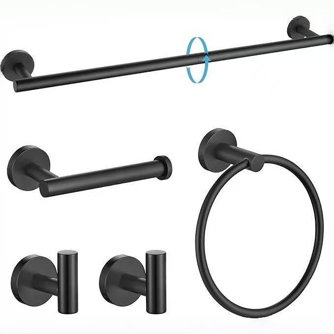 Cross-Border Splicing Towel Rack Set 304 Stainless Steel Bathroom Storage Rack Paper Towel Holder Towel Ring Hook Five-Piece Set