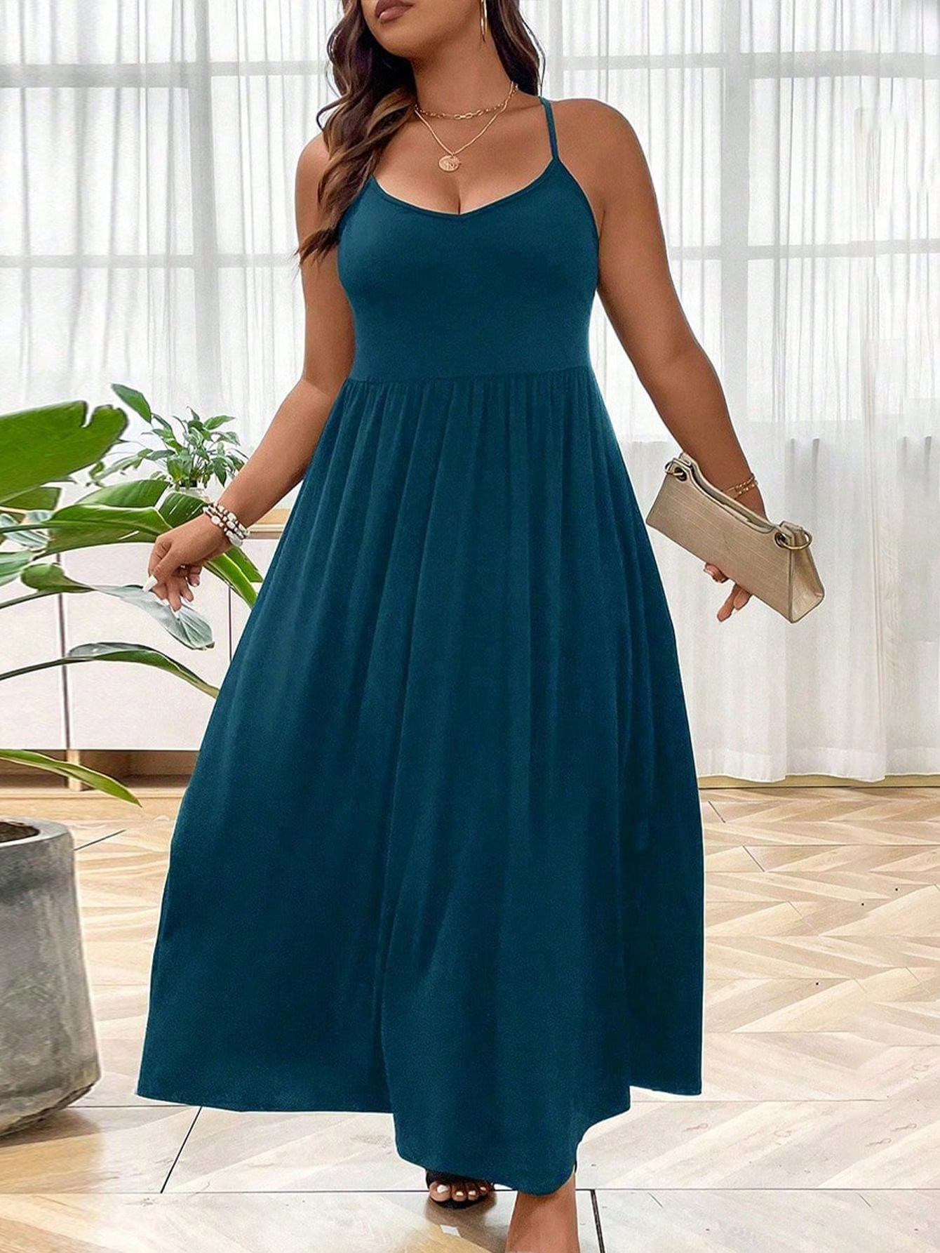 2024 Europa y Estados Unidos transfronterizos nuevo verano Amazon Aliexpress Xiyin Lazada moda casual vestido de cintura alta image 5