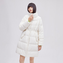 冬季新品中长款羽绒服女2023年韩版女装批发白鸭绒肌理感立领保暖