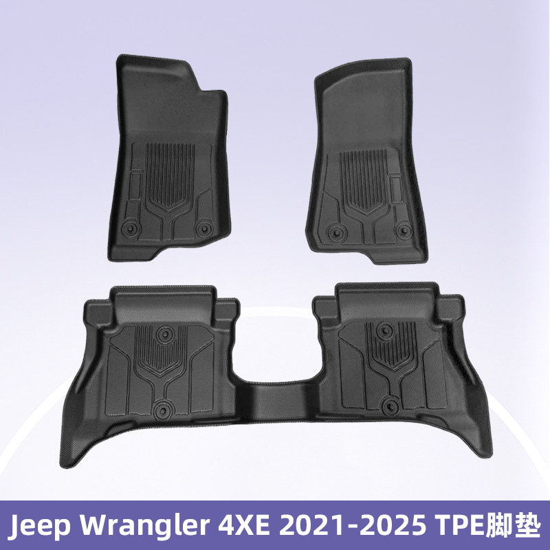Para Jeep Wrangler 4XE 2021 - 2025 3D todo el tiempo TPE almohadilla de pie cojín de colateral