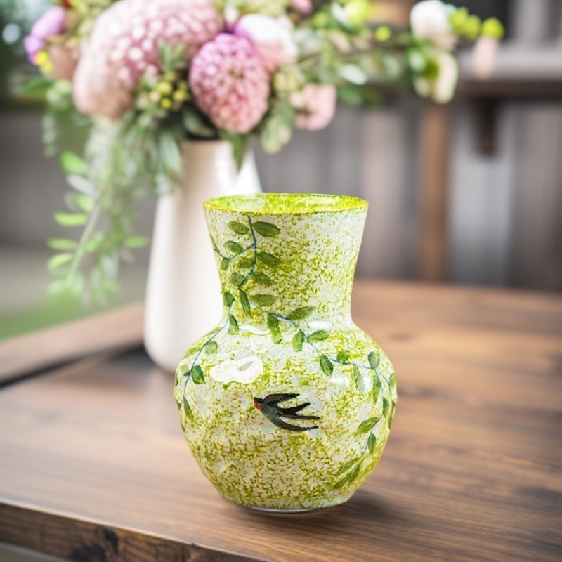 油画风手绘陶瓷摆件景德镇陶艺花瓶家居客厅茶具干花装饰品插花瓶|undefined