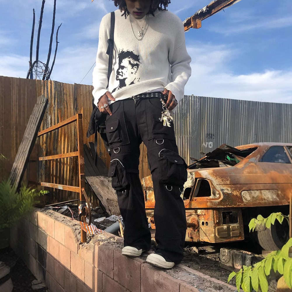 2022 otoño y el invierno AliExpress Amazon cabeza patrón suéter de punto alta calidad suéter cuello redondo manga larga lote