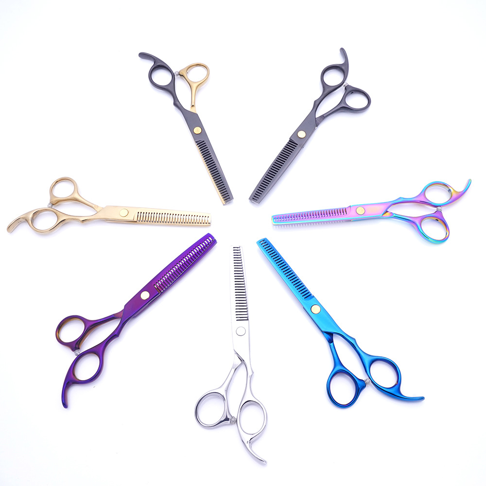 Tijeras para el cabello Zhangjiagang especiales para el cabello fino y roto, tijeras planas, flequillo, estilista transfronterizo, juego de tijeras de doble uso
