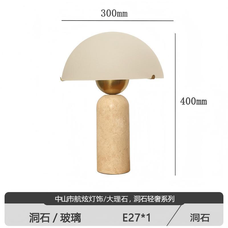 Diseñador de interiores de mármol de piedra de cueva natural moderno minimalista decoración de dormitorio de hotel residencial lámpara de escritorio de vidrio forjado