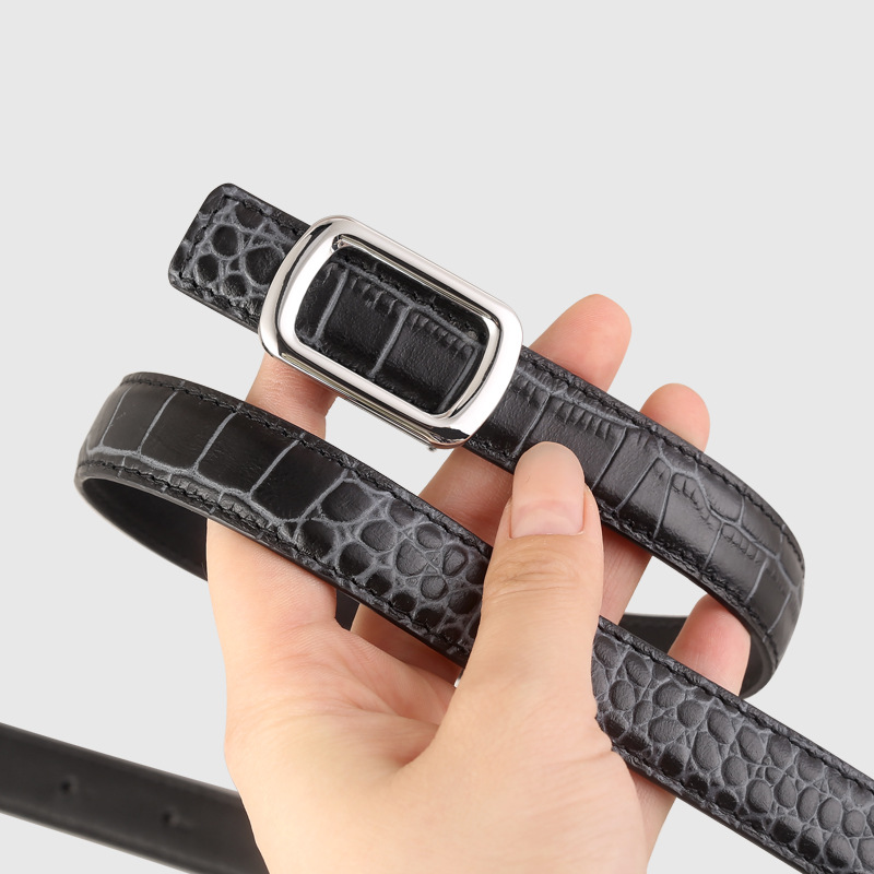 2025新款女士真皮腰帶鱷魚紋簡約高級連衣裙褲帶潮皮帶女廠家直銷