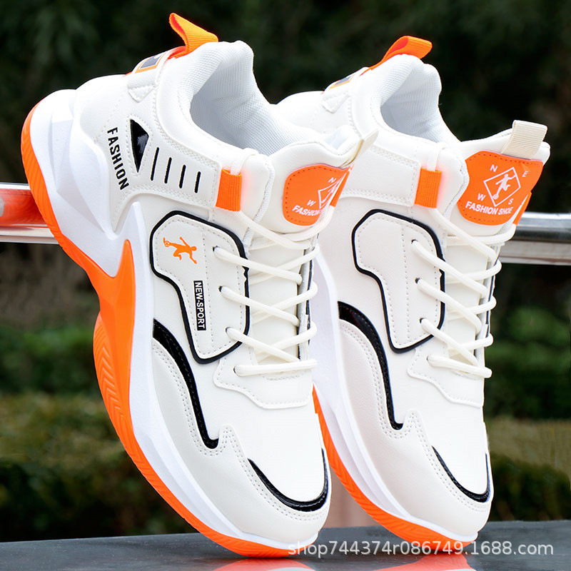 Basketball Shoes Men's Shoes Spring and Autumn New All-match Leather Waterproof High-top Sports Casual Shoes for Students Soft-soled Running Shoes for Men