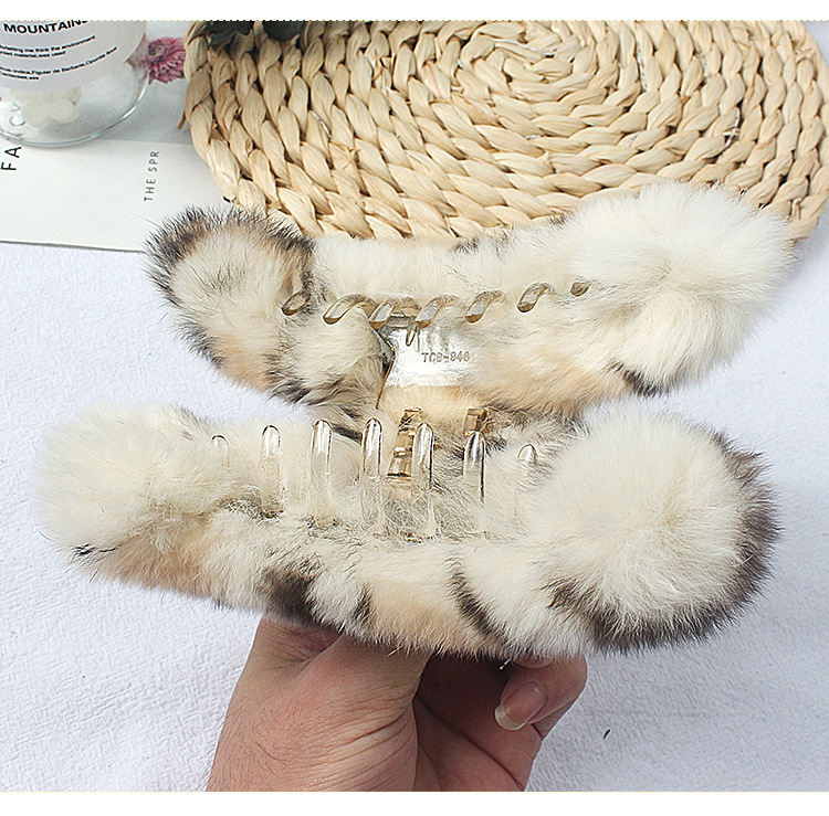 Grande fermaglio per capelli in peluche per donna pinza morbida_voghion.com