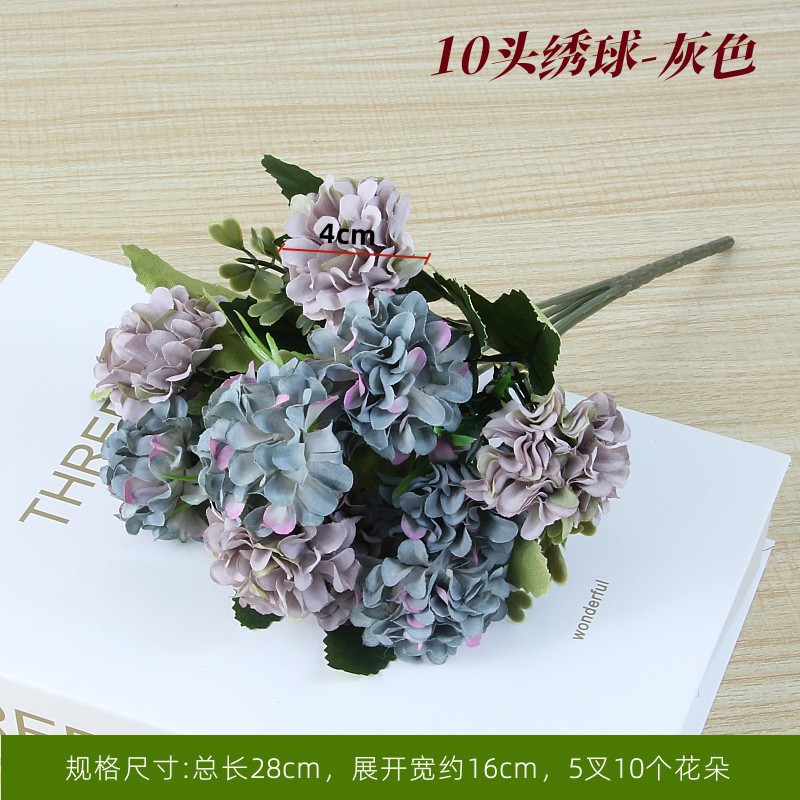 10 heads of hydrangea grey