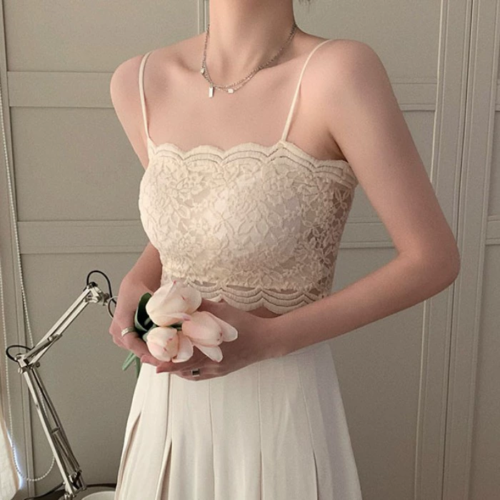 Сексуальный кружевной бюстгальтер маленький жилет на бретельках женский 2022 летняя новая короткая верхняя одежда снизу сзади сверху