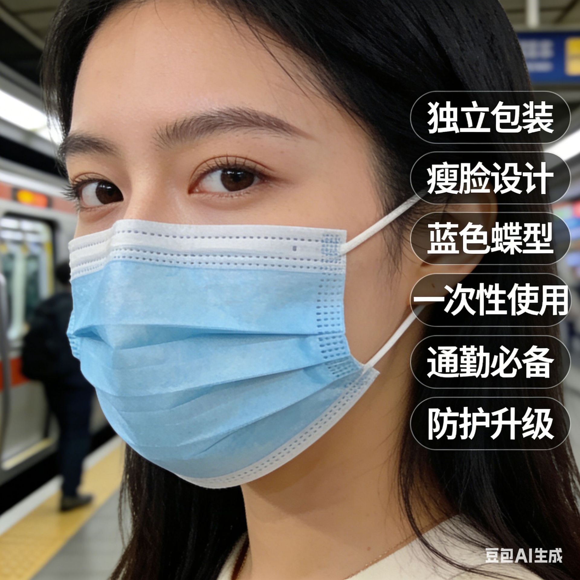 Disposable Masks, Individually Packaged, Three-Layer Melt-Blown Fabric, Protective, Dust-Proof, Breathable, Sun-Proof, Thin Style, Factory Production and Wholesale